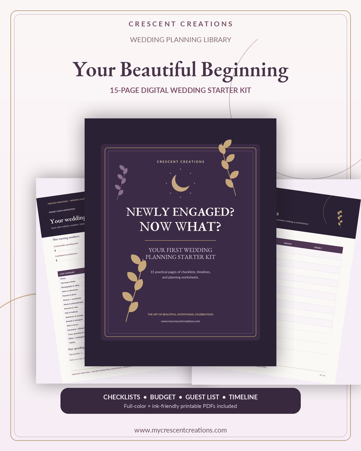 Newly Engaged? Now What? Crescent Creations Wedding Starter Kit cover