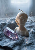 Blindfolded Goddess Sculptural Candle | White Coconut Soy Blend